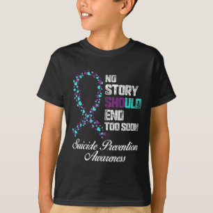 Suicide Prevention No Story Should End Teal And Pu T-Shirt