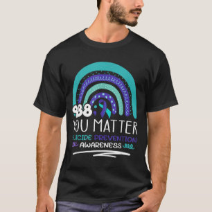 Suicide Prevention Purple Teal Rainbow You Semicol T-Shirt