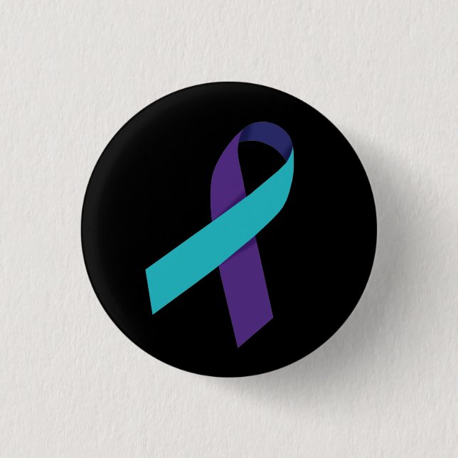 Suicide Prevention Ribbon 1 Inch Round Button (Front)
