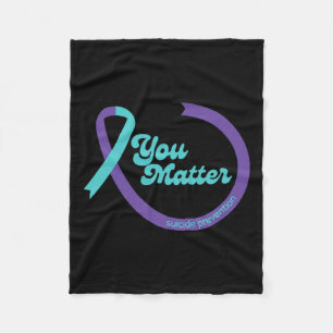 Suicide Prevention Ribbon Mental Health Awareness  Fleece Blanket