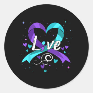 Suicide Prevention - Semicolon Suicide Awareness R Classic Round Sticker