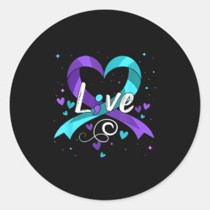 Suicide Prevention - Semicolon Suicide Awareness R Classic Round Sticker