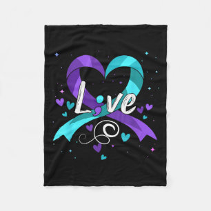 Suicide Prevention - Semicolon Suicide Awareness R Fleece Blanket