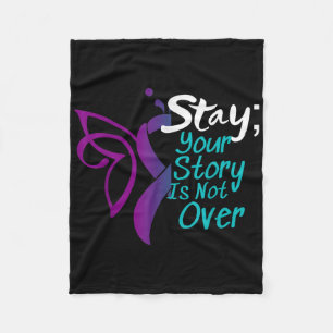 Suicide Prevention Shirt Awareness Semicolon Stay Fleece Blanket