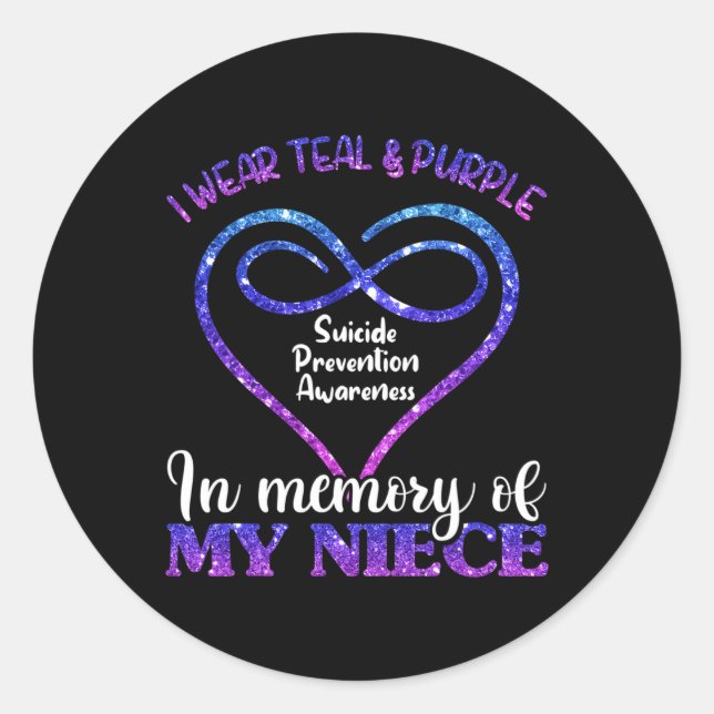 Suicide Prevention Shirt  Suicide Prevention Aware Classic Round Sticker (Front)