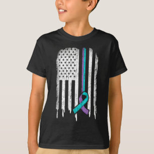 Suicide Prevention Shirt Usa Flag Ribbon Suicide S
