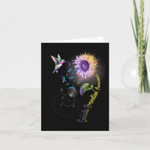 Suicide Prevention Sunflower Hummingbird Card