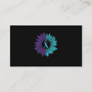 Suicide Prevention Sunflower Teal Purple Business Card