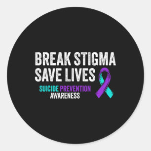 Suicide Prevention Support Break Stigma Suicide Aw Classic Round Sticker