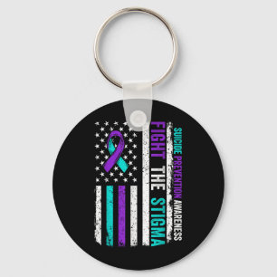 Suicide Prevention Support Fight Stigma Suicide Aw Keychain