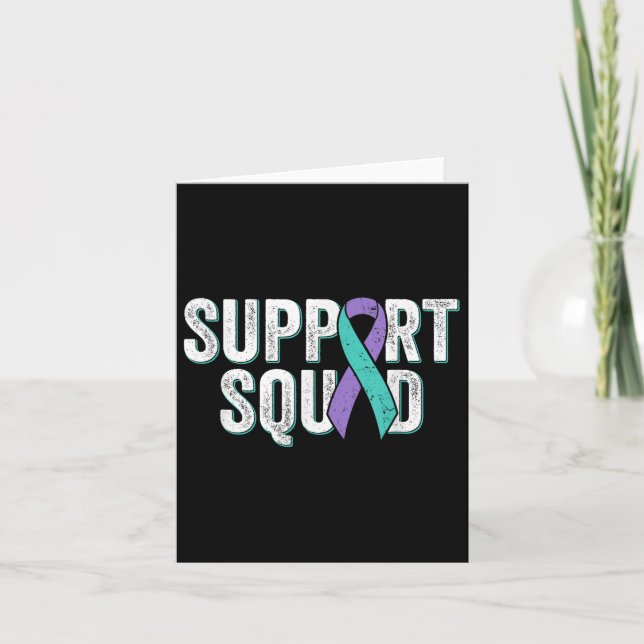 Suicide Prevention Support Squad - Teal Purple Awa Card (Front)