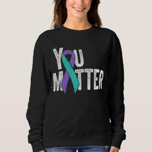 Suicide Prevention Teal Purple Classic Sweatshirt