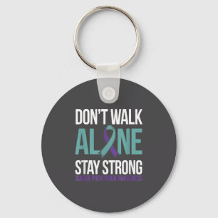 Suicide Prevention Teal Purple Ribbon Suprt  Keychain