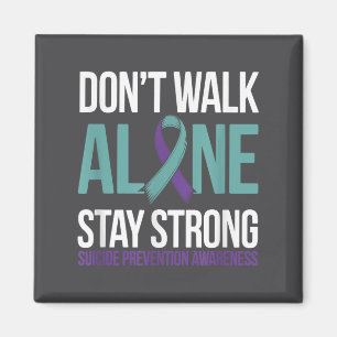 Suicide Prevention Teal Purple Ribbon Suprt  Magnet