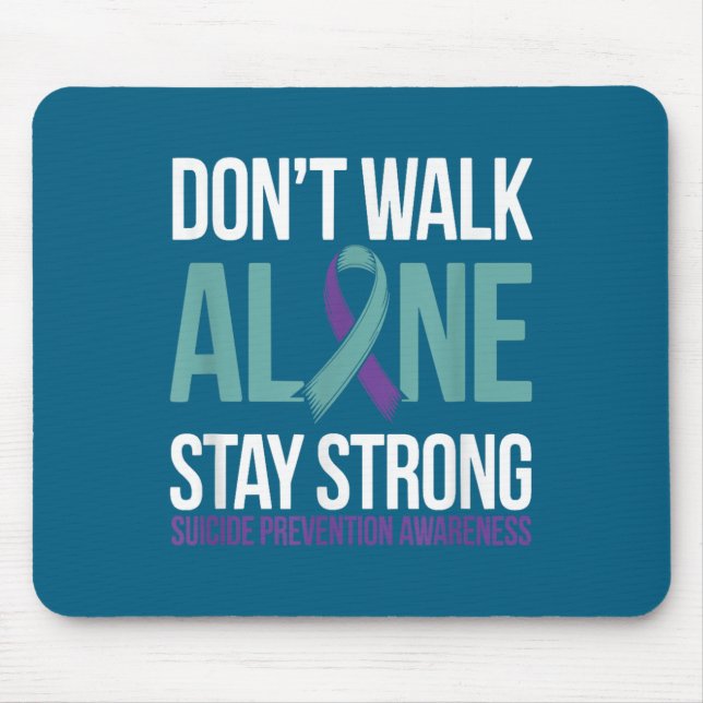 Suicide Prevention Teal Purple Ribbon Suprt  Mouse Pad (Front)