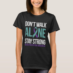 Suicide Prevention Teal Purple Ribbon Suprt T-Shirt