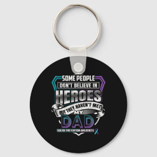 Suicide Prevention Warrior - I Wear Teal Purple Fo Keychain