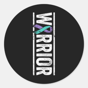 Suicide Prevention Warrior - Sideways Awareness Ri Classic Round Sticker