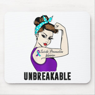 Suicide Prevention Warrior Unbreakable Perfect Str Mouse Pad