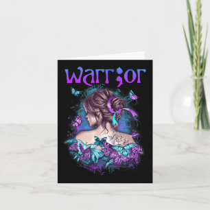 Suicide Prevention Warrior Woman Strong Girl Semi Card