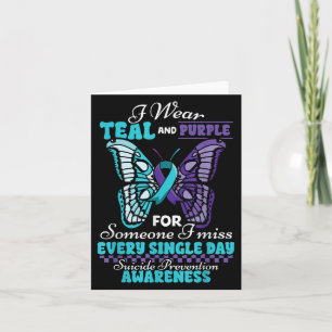 Suicide Prevention Wear Teal Purple Someone I Miss Card