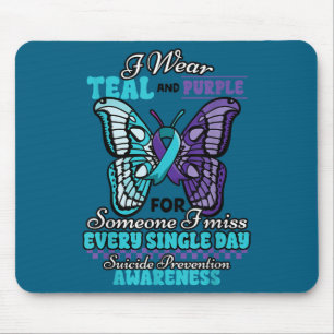 Suicide Prevention Wear Teal Purple Someone I Miss Mouse Pad