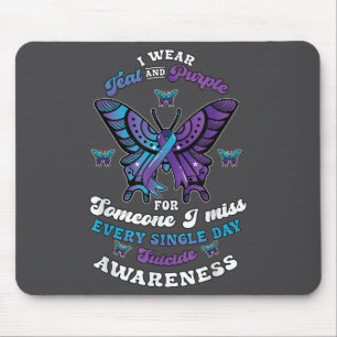 Suicide Prevention Wear Teal Purple Someone I Miss Mouse Pad