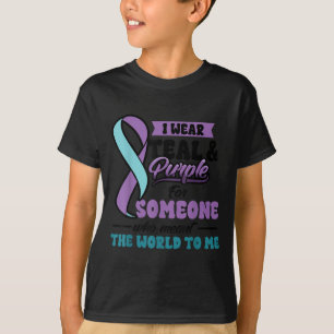 Suicide Prevention Wear Teal Purple Someone Meant  T-Shirt