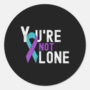 Suicide Prevention Week Awareness You're Not Alone Classic Round Sticker