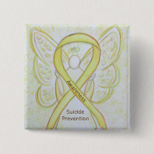 Suicide Prevention Yellow Awareness Ribbon Pins