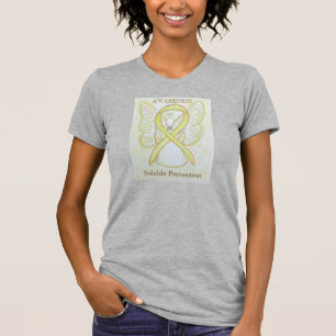 Suicide Prevention Yellow Awareness Ribbon Shirt