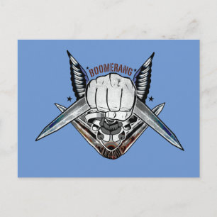 Suicide Squad   Boomerang Fist Tattoo Art Postcard