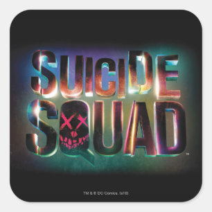 Suicide Squad   Colourful Glow Logo Square Sticker