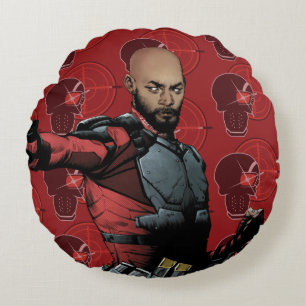 Suicide Squad   Deadshot Comic Book Art Round Pillow