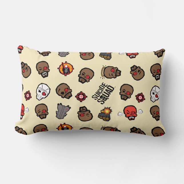 Suicide Squad | Deadshot Emoji Pattern Lumbar Pillow (Front)