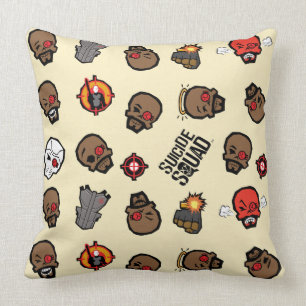 Suicide Squad   Deadshot Emoji Pattern Throw Pillow