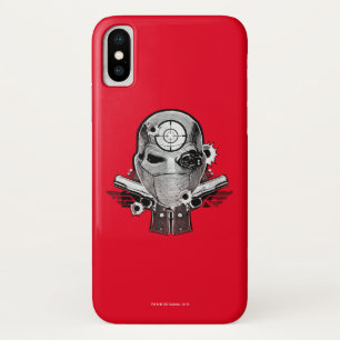 Suicide Squad   Deadshot Mask & Guns Tattoo Art iPhone X Case