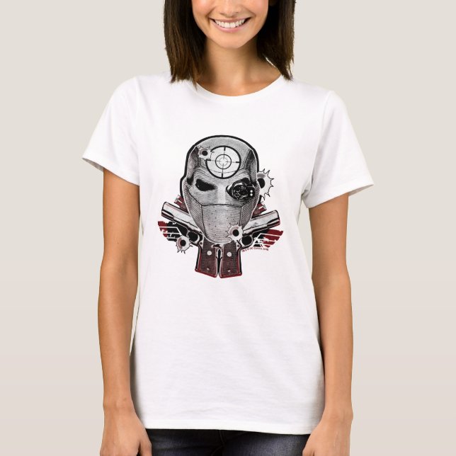 Suicide Squad | Deadshot Mask & Guns Tattoo Art T-Shirt (Front)