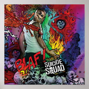 Suicide Squad Diablo Character Graffiti Poster