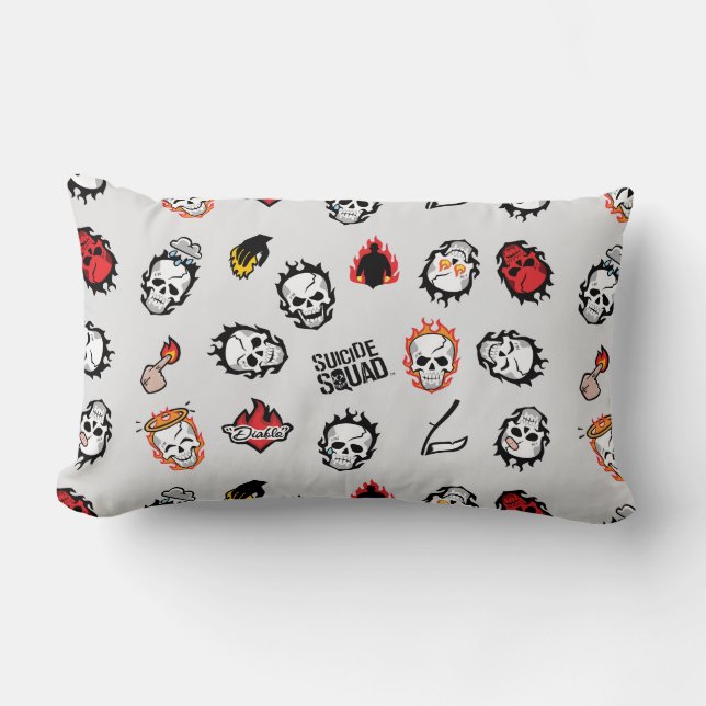 Suicide Squad | Diablo Emoji Pattern Lumbar Pillow (Front)