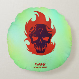 Suicide Squad   Diablo Head Icon Round Pillow