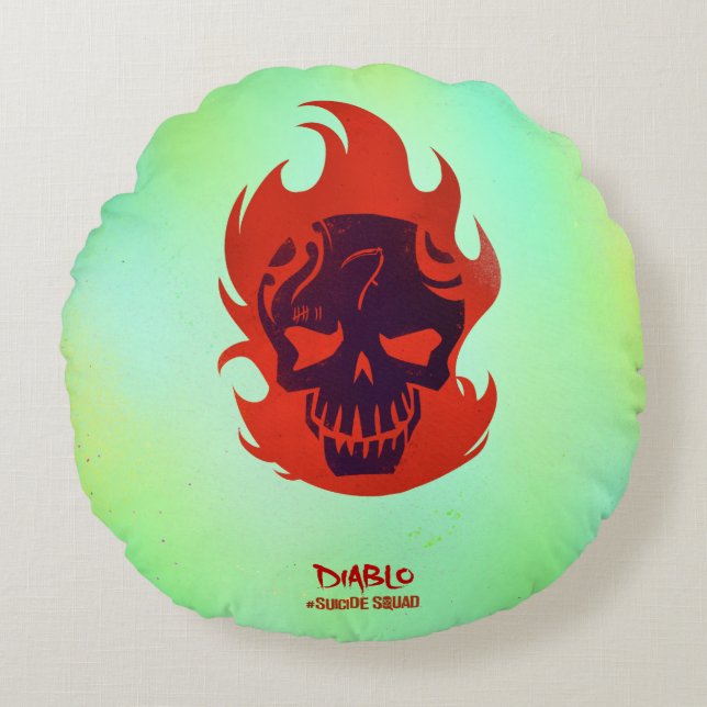 Suicide Squad | Diablo Head Icon Round Pillow (Front)