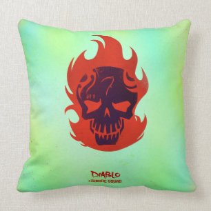 Suicide Squad   Diablo Head Icon Throw Pillow