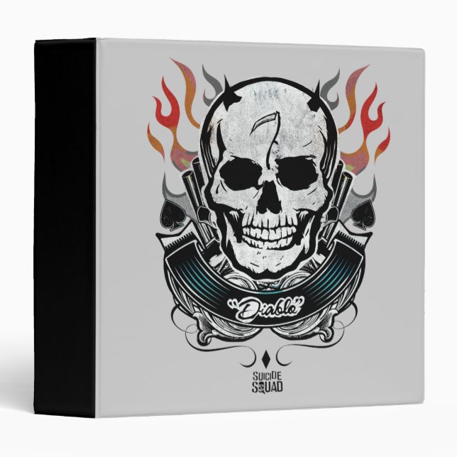 Suicide Squad | Diablo Skull & Flames Tattoo Art Binder (Front/Spine)