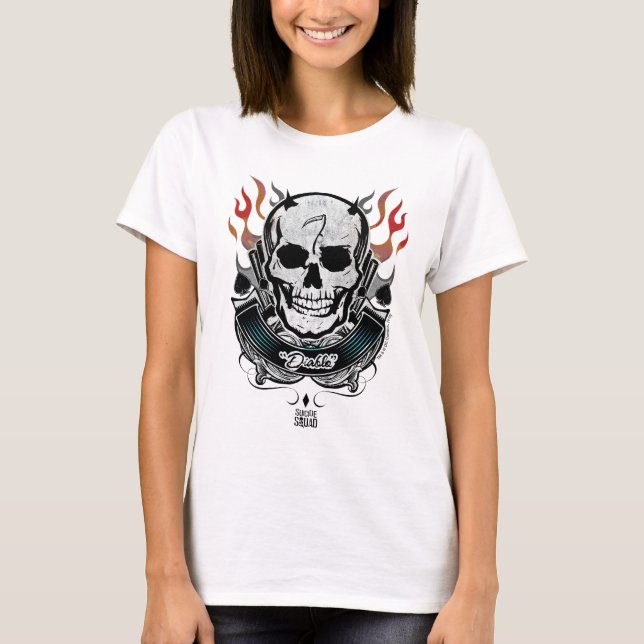 Suicide Squad | Diablo Skull & Flames Tattoo Art T-Shirt (Front)