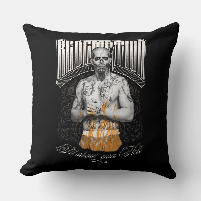 Suicide Squad | El Diablo "Redemption" Tattoo Throw Pillow (Front)