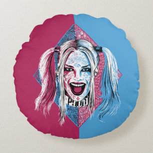 Suicide Squad Harley Laugh Round Pillow