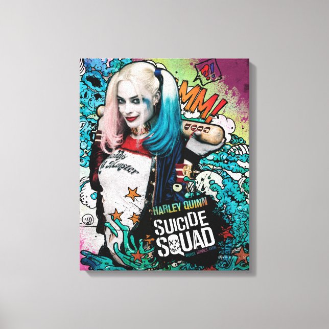 Suicide Squad | Harley Quinn Character Graffiti Canvas Print (Front)