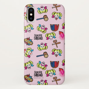 Suicide Squad   Harley Quinn Emoji Pattern iPhone X Case