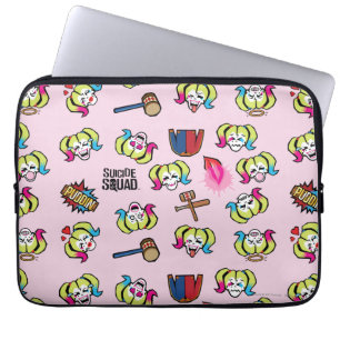 Suicide Squad Harley Quinn Emoji Pattern Laptop Sleeve